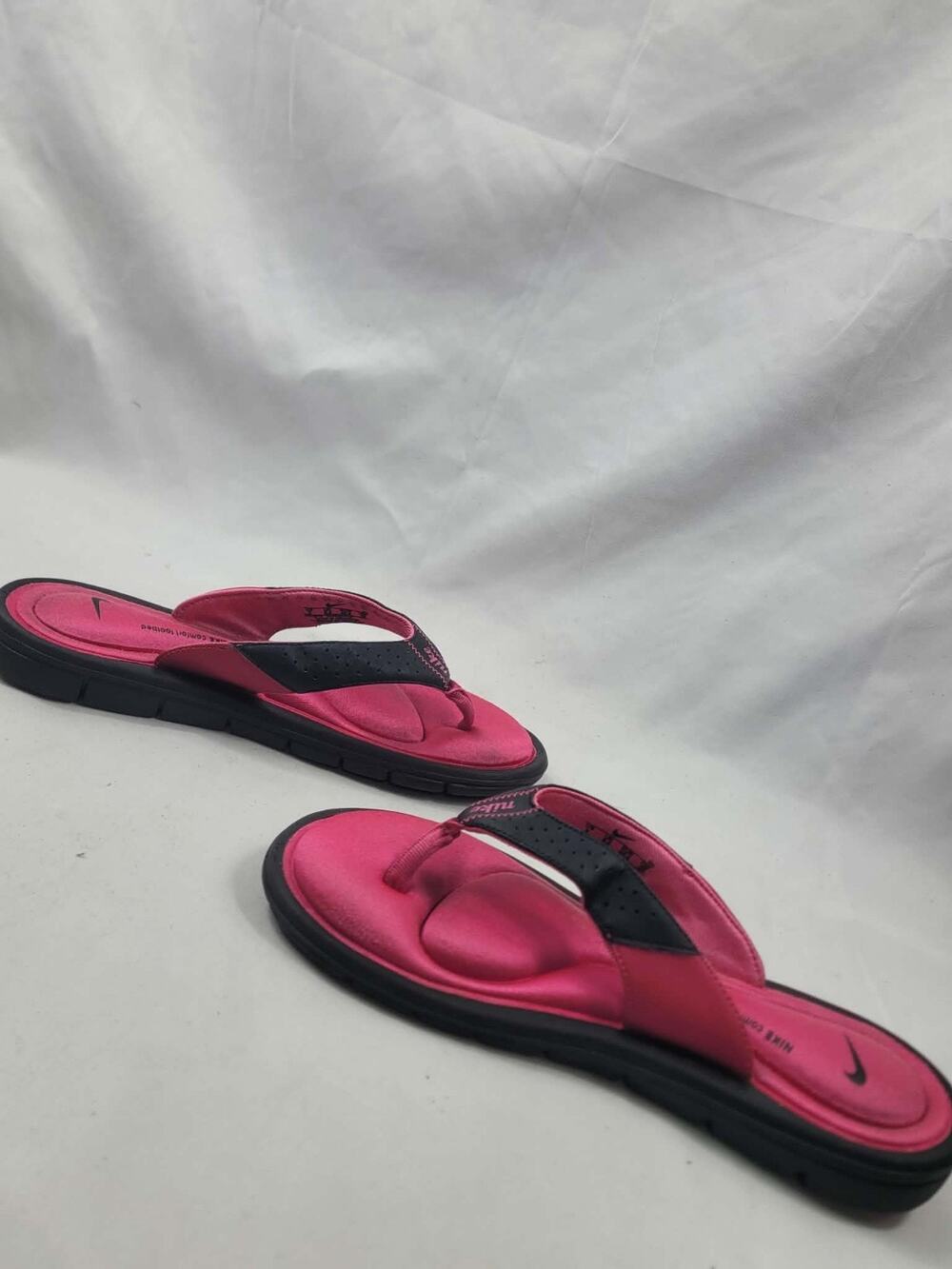 Nike Comfort Footbed Flip Flops Black Pink Sandals Thong 354925-012 Size 9